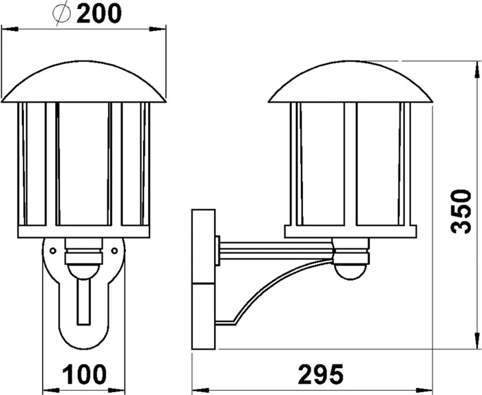 albert 1836 Sensor Wandleuchte stehend schwarz-silber