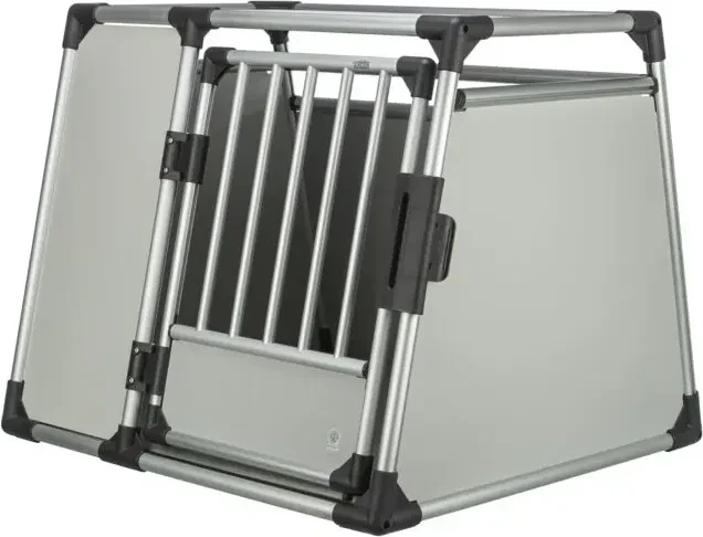 Trixie Transportbox Aluminium, mit Sicherheitsverschluss, L-XL, silber