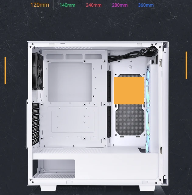 Thermaltake V350 TG ARGB Air Snow Edition, weiß, Glasfenster