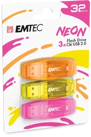 Emtec C410 Neon 32GB, USB-A, USB 2.0, 3er-Pack