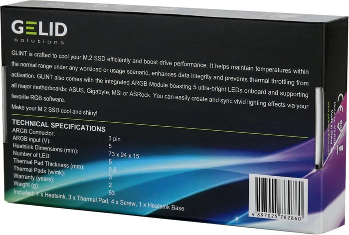 Gelid Solutions Glint ARGB M.2 Heatsink