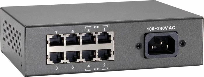 LevelOne FEP Desktop Switch, 8x RJ-45, 115W PoE+