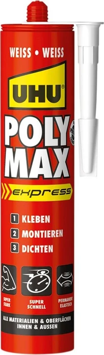 UHU Poly Max Express Montagekleber Kartusche weiß, 425g