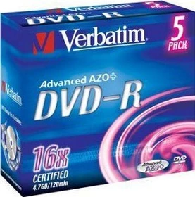 Verbatim DVD-R 4.7GB, 16x,  5er Jewelcase