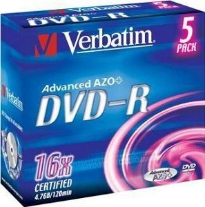 Verbatim DVD-R 4.7GB, 16x, 5er Jewelcase