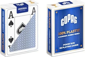 Copag 100% Plastik Poker Jumbo Index blau