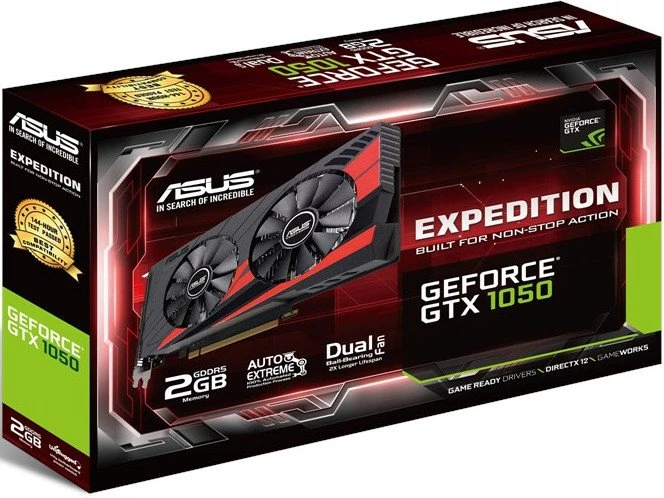 ASUS Expedition GeForce GTX 1050, EX-GTX1050-2G, 2GB GDDR5, DVI, HDMI, DP