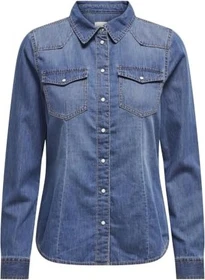 ONLY Alexa Jeans Hemd langarm medium blue denim (Damen)
