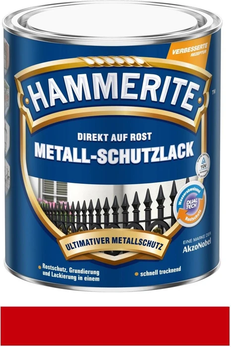 Hammerite Metallschutz-Lack außen glänzend rot, 750ml