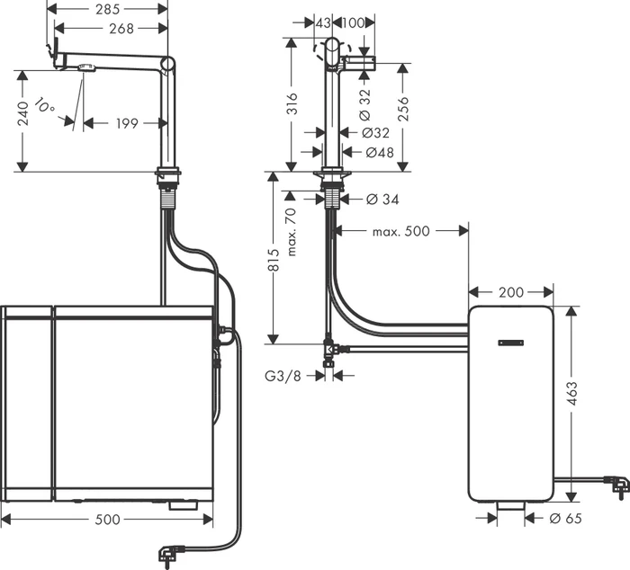 Hansgrohe Aqittura M91 SodaSystem 240 1jet mattschwarz