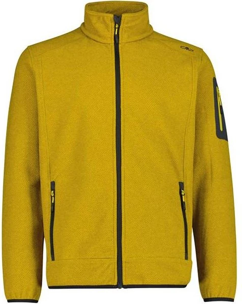 CMP Melange Knit Tech Heavy Fleece Jacke gold green/antracite (Herren)