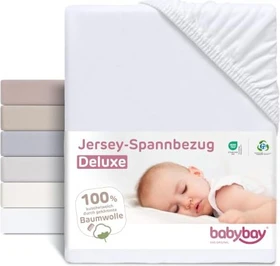 Babybay Jersey-Spannbezug Spannleintuch Maxi/Boxspring/Trend weiß