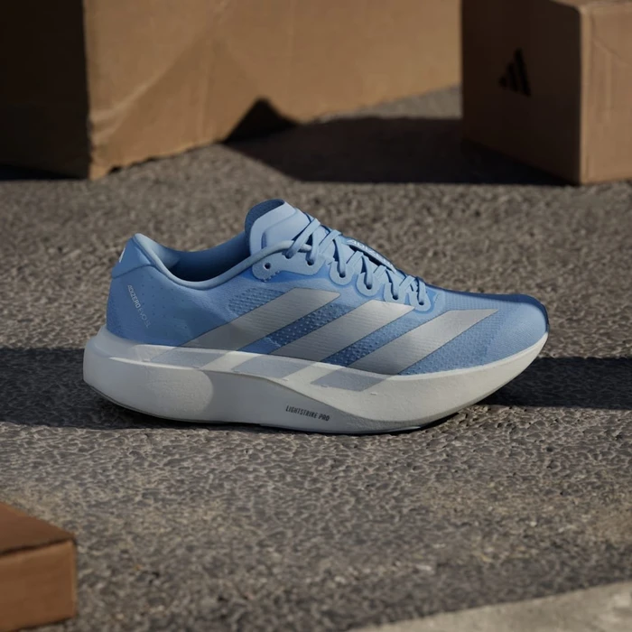 adidas Adizero Evo SL glow blue/silver metallic/cloud white (Damen)