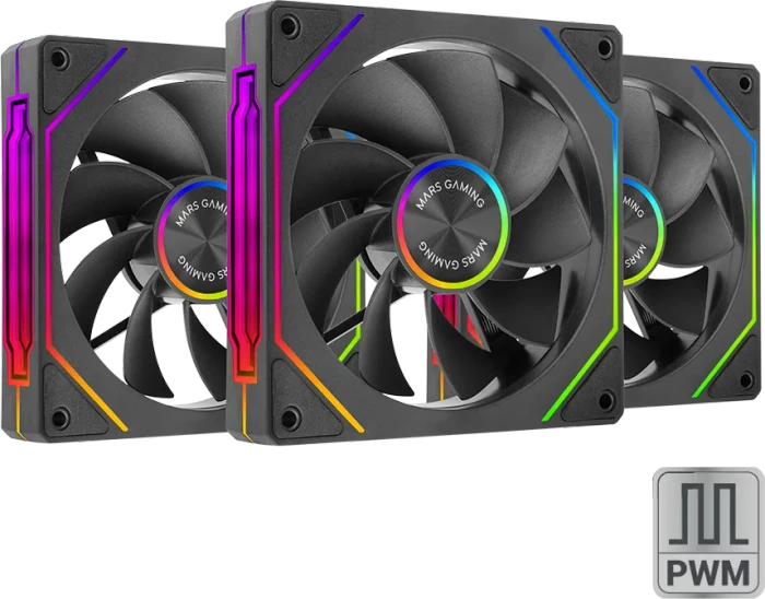 Mars Gaming MF-Linkfinity 2R Reversed Fan Kit, schwarz, 120mm, 3er-Pack