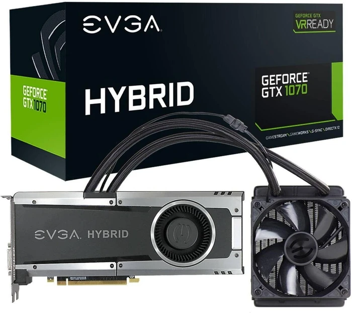 EVGA GeForce GTX 1070 Hybrid Gaming, 8GB GDDR5, DVI, HDMI, 3x DP