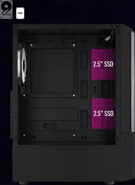 AeroCool Quantum [V1], schwarz, Glasfenster