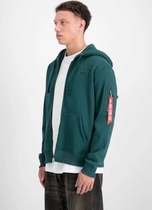 Alpha Industries Back Print Zip Hoodie force green (Herren)
