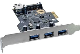 InLine Schnittstellenkarte, 4x USB-A 3.0, PCIe x1