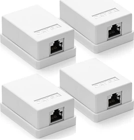 deleyCON Cat6a Anschlussdose Aufputz weiß, 1x RJ-45, 4er-Pack