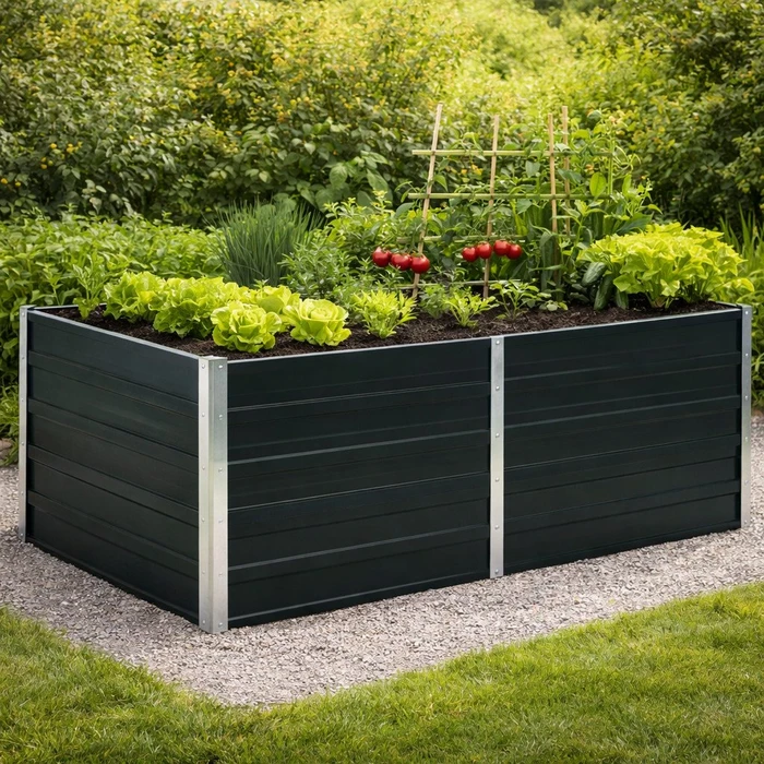 vidaXL Stahl Hochbeet 160x80cm anthrazit