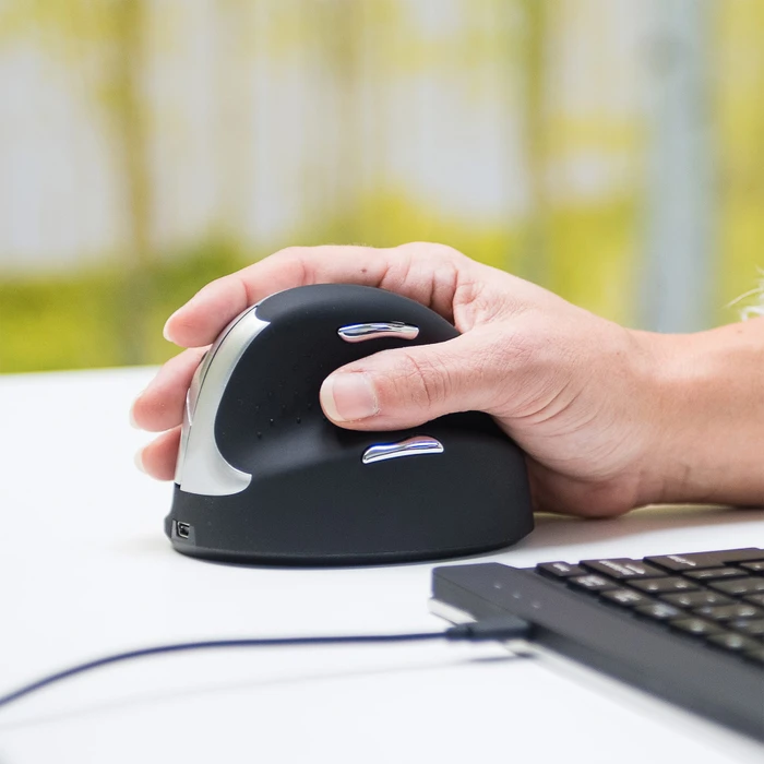 R-Go HE Mouse Vertikale Maus mittel kabellos, USB