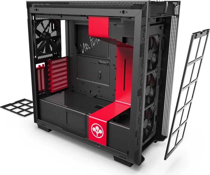 NZXT H710i Cyberpunk Limited Edition, schwarz/rot, Glasfenster