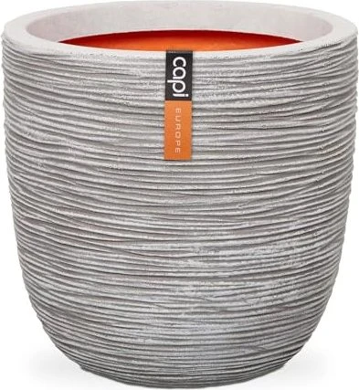 Capi Topf Kugel Rib Blumentopf 35cm elfenbein