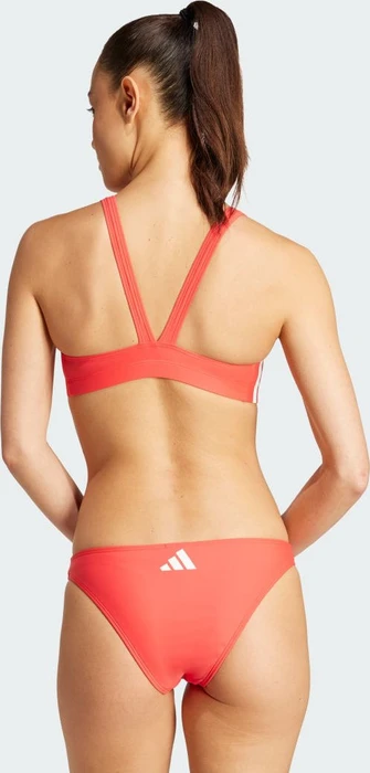 adidas 3-Streifen V-Back Bikini-Set semi lucid red/white (Damen)