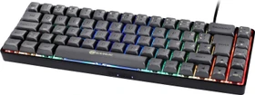 Gamiac TKL69G Gaming Keyboard, schwarz/grau, LEDs RGB, Kailh RED, USB, DE