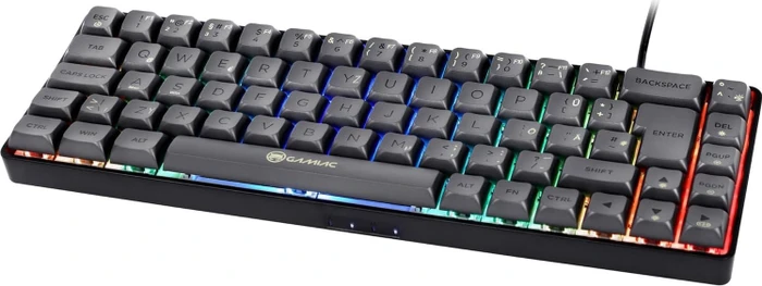 Gamiac TKL69G Gaming Keyboard, schwarz/grau, LEDs RGB, Kailh RED, USB, DE