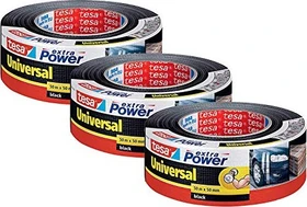 tesa extra Power Universal schwarz, Gewebeband, 50mm/50m, 3 Stück