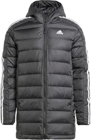 adidas Essentials 3-Stripes Light Down Hooded Mantel schwarz (Herren)