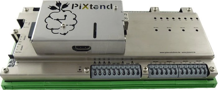 PiXtend Metallabdeckung V1.2 für Raspberry Pi 1 B+/2/3, PiXtend SPS-Shield V1.2, metallisch-grau