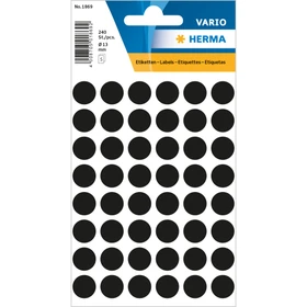 Herma Markierungspunkte 13mm schwarz, 50 Blatt