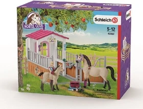 Schleich Horse Club - Playset Pferdebox mit Arabern und Pferdepflegerin