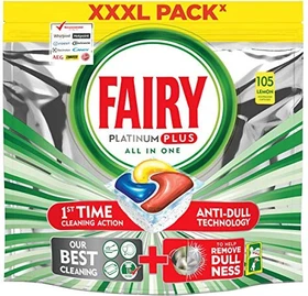 Fairy Platinum Plus All-In-One Lemon Geschirrspültabs, 105 Stück