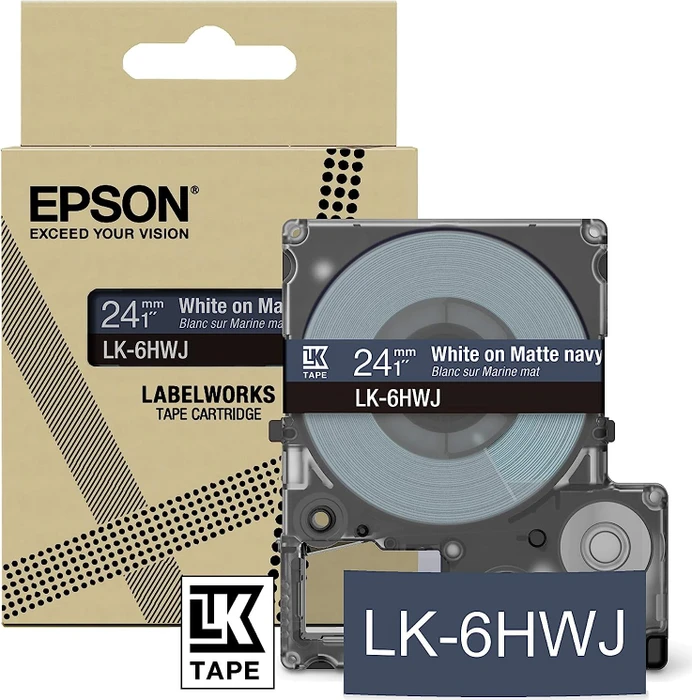 Epson LK-6HWJ Beschriftungsband, 24mm, weiß/dunkelblau