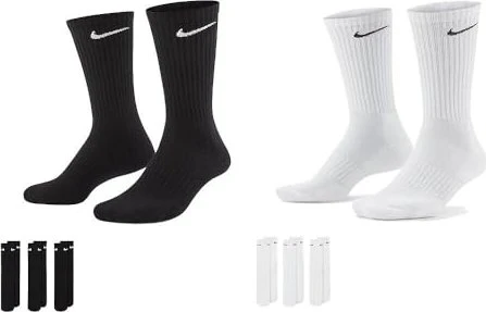 Nike Cotton Cushion Crew Socken schwarz/weiß, 3 Paare