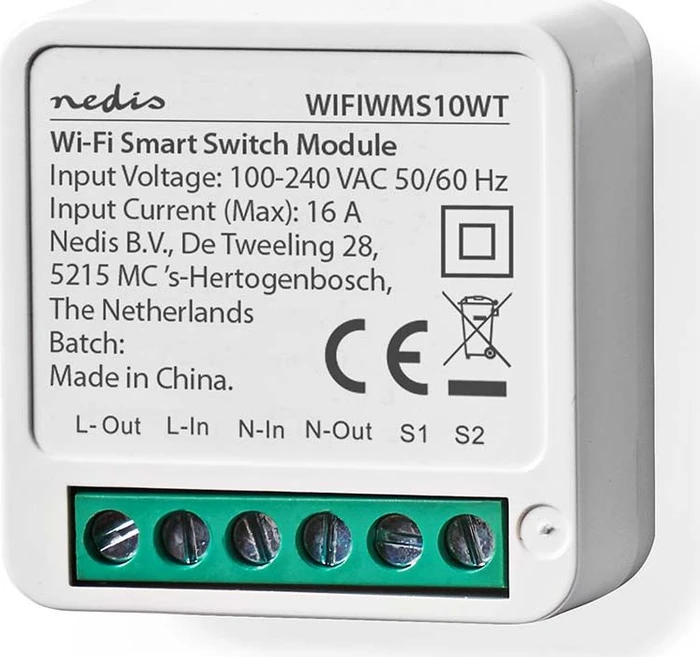 Nedis SmartLife WiFi Smart Switch Modul, 3680W, Schaltaktor