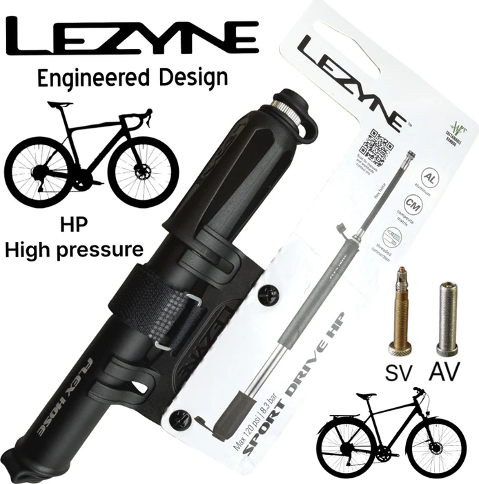 Lezyne Sport Drive HP Small Handpumpe schwarz satin