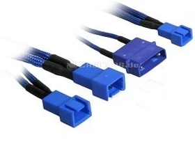 BitFenix Molex auf 3-Pin Adapter, sleeved, 20cm, blau