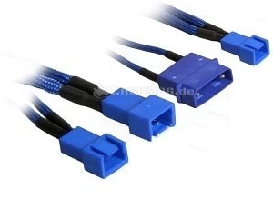 BitFenix Molex auf 3-Pin Adapter, sleeved, 20cm, blau