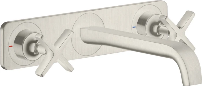 Hansgrohe Axor Citterio E Waschbeckenarmatur mit Platte edelstahloptik