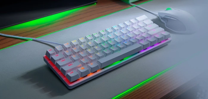 Razer Huntsman Mini, Mercury White, Razer Linear Optical RED, USB, US