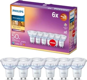 Philips LED Spot GU10 3.8W/WW dimmbar, 6 Stück