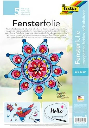 Folia Fensterfolie 5 Blatt transparent