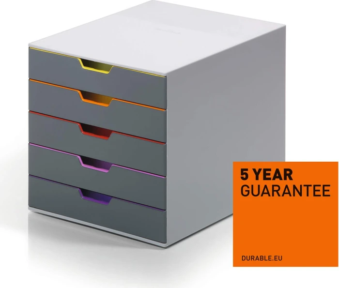 Durable Varicolor 5 Schubladenbox, 5 Schubladen, grau