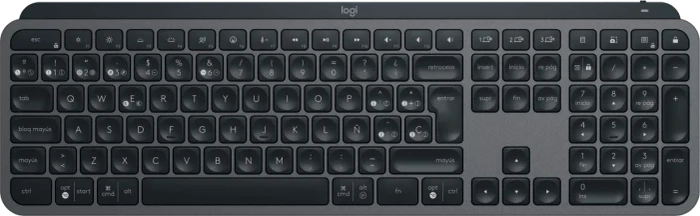 Logitech MX Keys S, Graphite, schwarz, LEDs weiß, Logi Bolt, USB/Bluetooth, ES