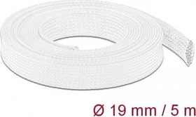 DeLOCK Geflechtschlauch dehnbar, 19mm, 5m, weiß