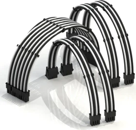 LinkUP PSU Cable Extension Kit, Schwarz/Weiß (PWR-EXTMOD-RZ-WHBK30)